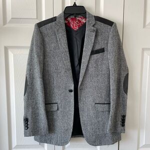 Elie Balleh Tweed And Leather Blazer, Boy’s XL 18-20